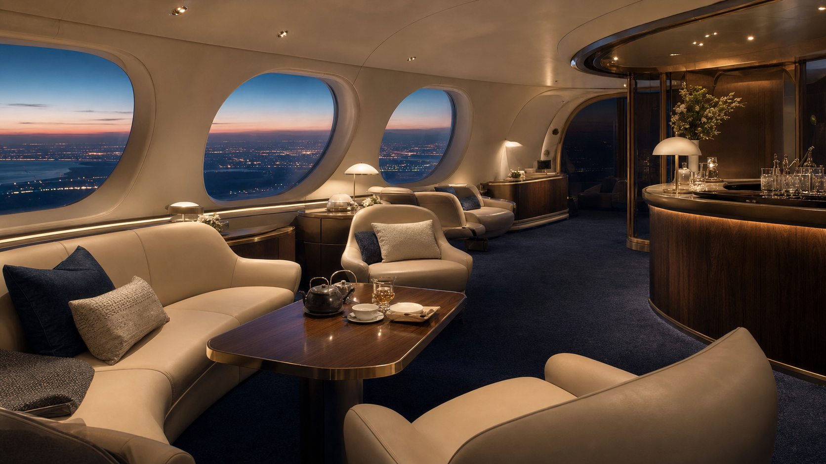 Luxury UFO.direct cabin lounge
