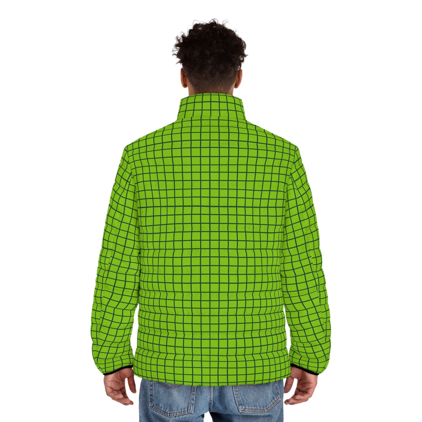 LIME GRID PUFFER JACKET