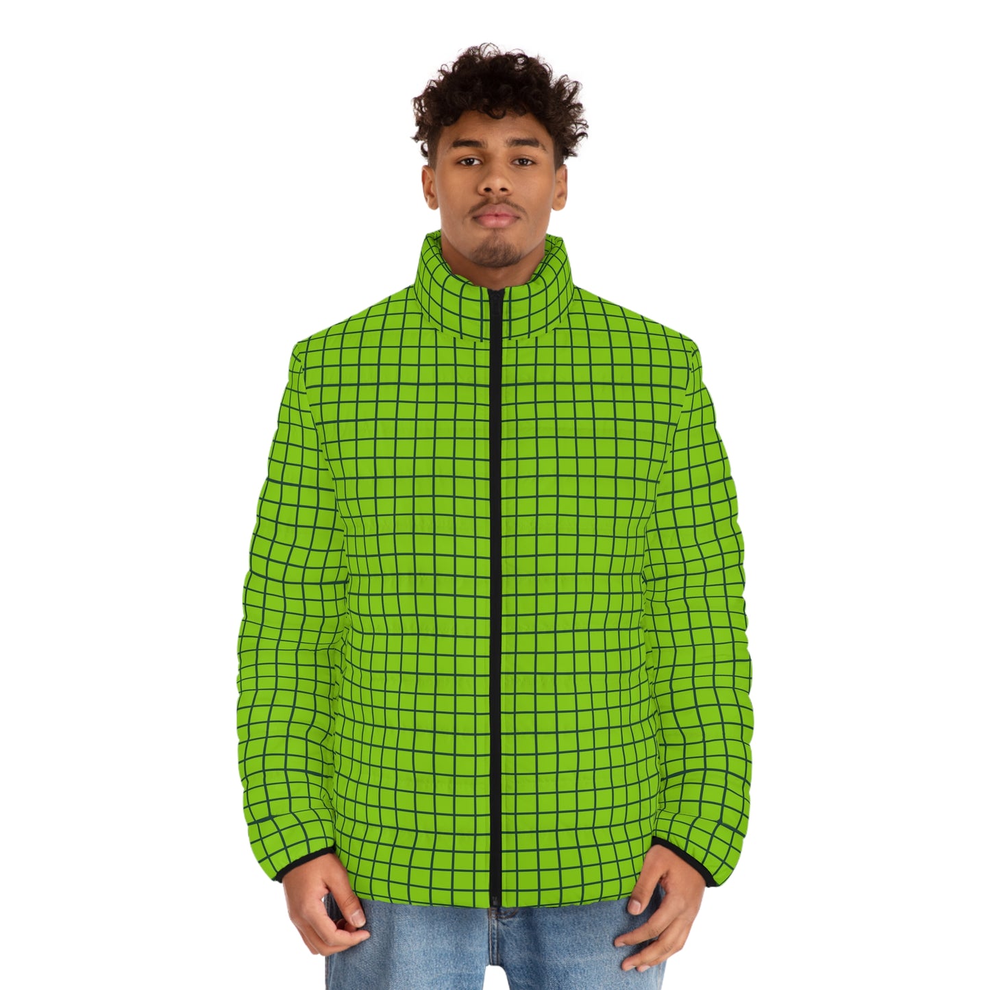 LIME GRID PUFFER JACKET